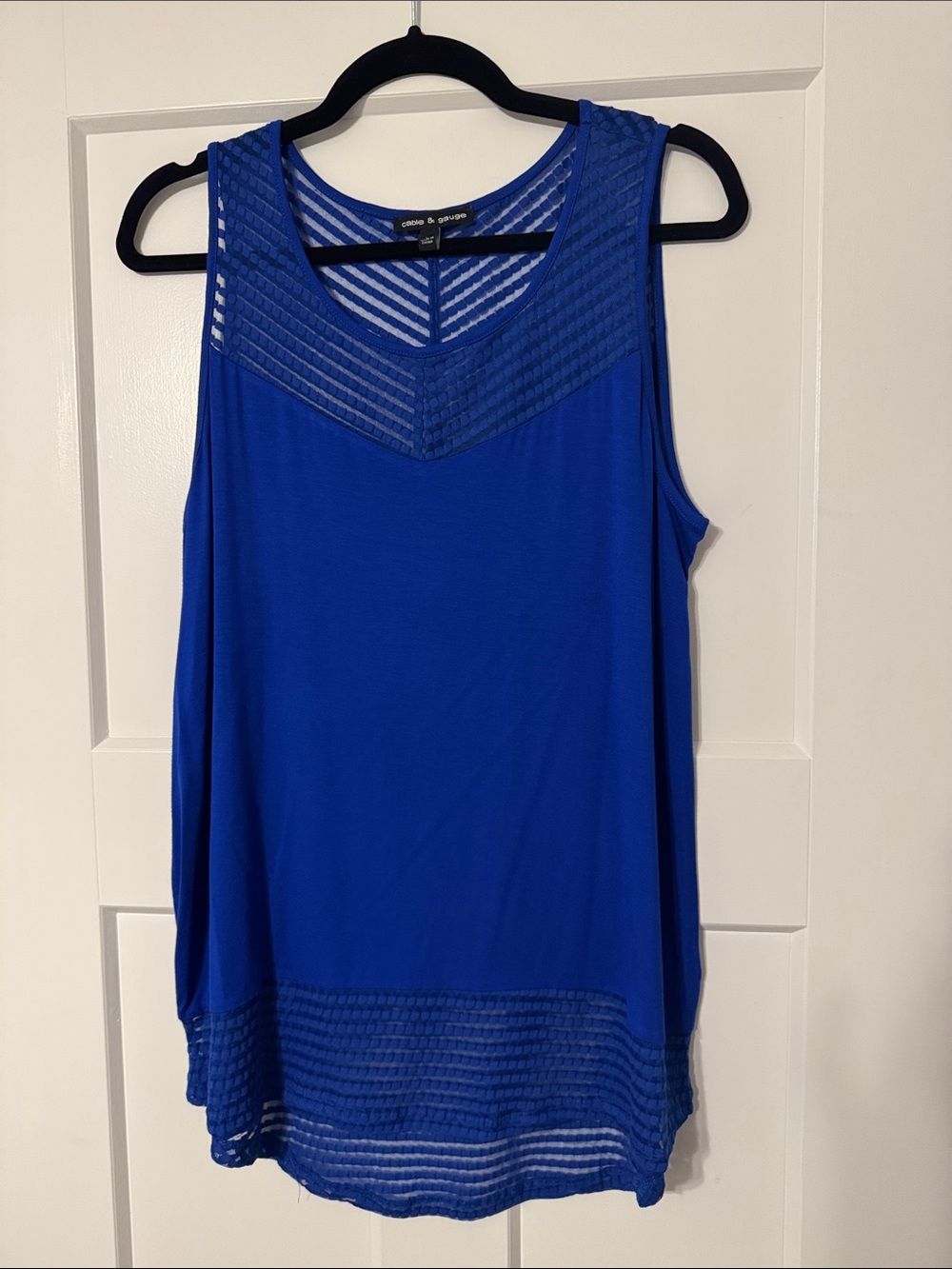 Cable & Gauge Royal Blue Mesh Yoke Tank
